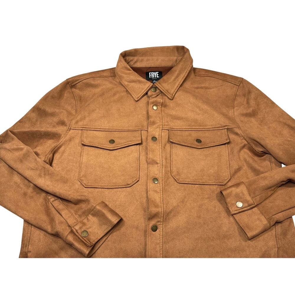 Frye Mens Long Sleeve Button Up Shirt Tan Size XL